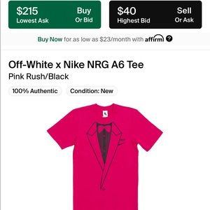 Nike off white T-shirt size xxl